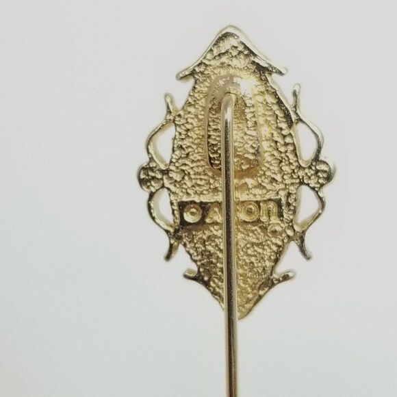 Vintage Avon Cameo Stick Pin Brooch, Gold Tone Faux Pearl Lady Portrait Estate - Picture 4 of 6